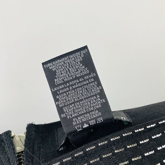 Attention Size XL Metallic Stretch Mini Skirt Black Party Punk Club - Picture 4 of 4